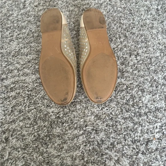 Zara Beige Studded Flats - Picture 3 of 3